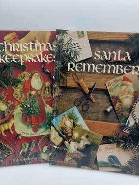 2 Vintage Hardcover Christmas Leisure Art Cross Stitch Book